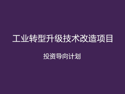 安徽省工業(yè)轉(zhuǎn)型升級(jí)技術(shù)改造項(xiàng)目投資導(dǎo)向計(jì)劃申報(bào)條件